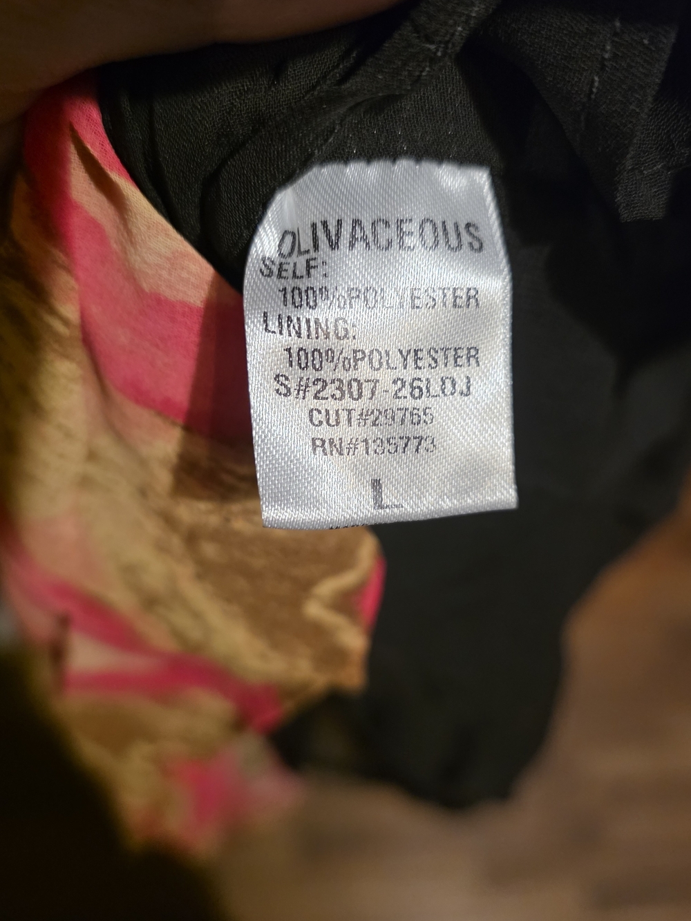 Olivaceous NWT Large PTP 21 Black and Gold Patterned Tiered Skirt Pink Accents - Picture 4 of 4